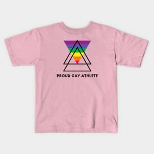 Proud Gay Athlete (Black text) Kids T-Shirt